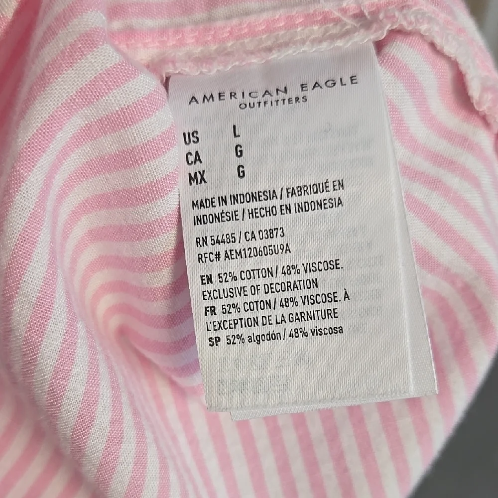 American Eagle Outfitters Women's Oversized Fit Shirt Pink Size L